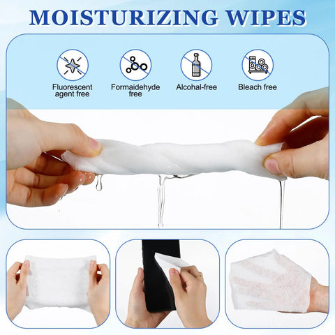 Close-up of moisturizing wipes, showing softness and gentle use on electronic devices, 4 Pack 240 Count Electronic Screen Cleaner Wipes