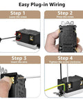 Easy Plug-in Wiring steps for Straight Up GFCI Outlet 15 Amp Electrical Receptacle 24 Pack with LED Indicator.