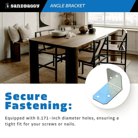 Heavy Duty 90 Degree Galvanized Angle Brackets Built From Workhorse 18 Gauge Steel With Knockout Rust Resistant Coating Ready For Pro Grade Diy Framing Shelving And Swift Home Fixes Bulk Pack Of 1000 shown in secure fastening setup.