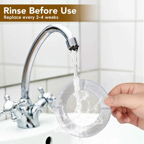 Rinsing 4 Pack Replacement Filters for Round Dog Water Bowl Fits 8L 2.1Gal 10L 2.6Gal 12L 3.17Gal 14L 3.7Gal under tap