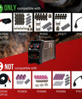 Compatibility chart for 55A Pilot Arc Plasma Cutter With Rust Removal Mode And Non-Touch Torch Ignition