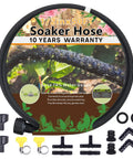 Half Inch Soaker Hose 50 Feet For Garden Beds Heavy Duty Drip Irrigation Kit Rubber Watering Hose packaging and fittings