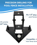 Smooth Operator Hammer Drill Guide For Pool Fences With Pro Level Bubble Indicator, fits 1/2" peg holes, drills 5/8" holes.
