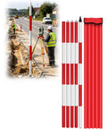Pro Grade Aluminum Survey Pole 196.9 Inch Detachable Measuring Rod for Fieldwork at construction site with engineer