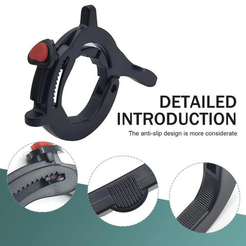 Universal Motorcycle Throttle Cruise Control And Easy Push Boost Lock with silicone grip, black anti-slip design for secure mounting.