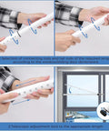 Installation process of Heavy Duty Sliding Door Security Bar 17 To 50 Inch Adjustable Anti Lift Window Lock Jammer With Rubber Tips