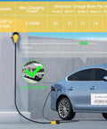 20 Foot EV Charger Adapter Cord From NEMA 14-30P To 14-50R 4 Prong connected to car