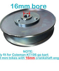KT196 Go Kart Clutch Driven Pulley With 16mm Bore For Coleman Minibike Drive Shaft close-up view