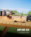 TrainStar 500mm Brushless RC Plane Ready To Fly With 6 Axis Gyro, 3 Flight Modes And Aerobatics, 2.4GHz Remote Control Aircraft size on table