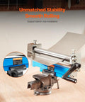 Beefy Slip Roll Metal Forming Machine 12.6 Inch with Detachable Rollers 20 Gauge Capacity installed on bench vise.