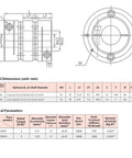 Technical diagram of Flexible Diaphragm Coupling 11Mm To 15Mm Bore D39 L49 Aluminum Two Diaphragm Motor Shaft Coupler with dimensions
