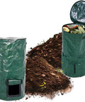 Large 34 Gallon Collapsible Garden Compost Bin With Lid For Yard Waste And Kitchen Scraps Durable Thick Polyethylene Tumbler Bin