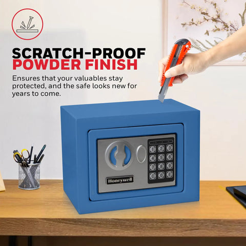 Bolt Down Small Safe Box With Digital Lock For Home And Office, steel security electronic lockbox with scratch-proof finish.