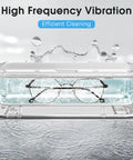 Ultrasonic Jewelry Cleaner 45Khz 450ML Professional Silver Jewelry Cleaner Machine for Rings Retainers Watches Glasses Earrings and More Fast Bright Shine with Just Tap Water No Extra Solutions Needed featuring a pair of glasses