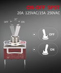 Waterproof SPST Toggle Switch 12V DC 30A Marine Grade Built Tough 2 Pin On Off With Spade Terminals Ideal For Auto Boat Car