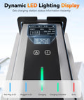 Premium Top Tier Portable Level 1 And Level 2 EV Charger 40 Amp display showing charging status and LED indicators.
