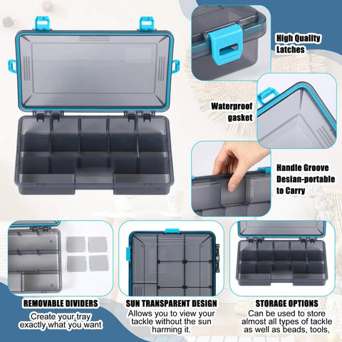 Six Pack Waterproof Fishing Tackle Boxes 3600 And 3700 With Removable Dividers Durable Plastic Storage Organizer Bait Vault