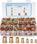 Rivet Nut Kit With 413-Piece SAE UNC Assortment In Zinc Plated Carbon Steel Flat Head Nuts For Auto And DIY Projects in case