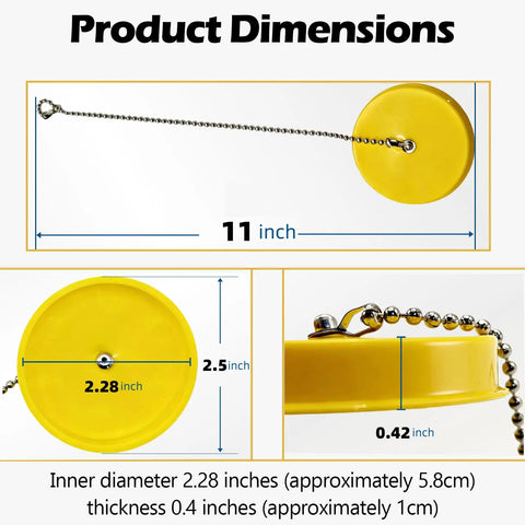 Image showing dimensions of Eye Face Wash Dust Cover Cap For Bradley Yellow Plastic 2 Pack Durable Protective Shield