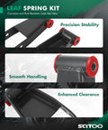 Leaf Spring Kit with corrosion-resistant shackles, focus on precision stability, smooth handling, enhanced clearance features.