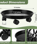 Product dimensions of 6 Pack Heavy Duty Plant Caddies With Wheels, Smooth Rolling Plant Dollies For Indoor Outdoor Potted Plants.