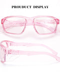 Anti Fog And Scratch Resistant Safety Glasses For Men And Women, Lightweight UV Protection Goggles, Clear Pink Frame