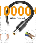 65W AC Adapter Charger For Explorer 160 240 290 And Honda HLS Portable Power Stations Replacement Power Supply Cord.