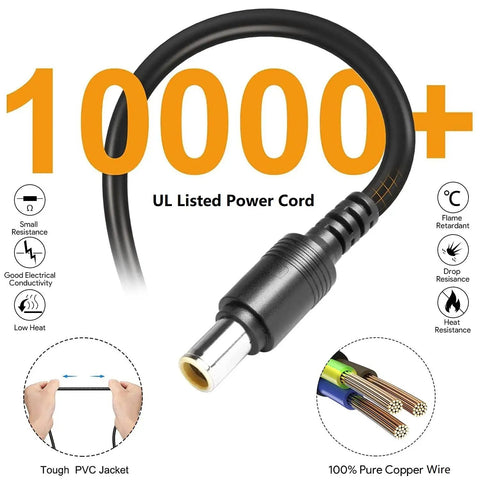 65W AC Adapter Charger For Explorer 160 240 290 And Honda HLS Portable Power Stations Replacement Power Supply Cord.