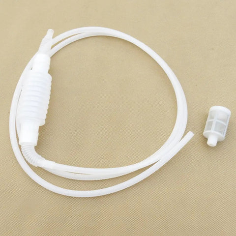 6 Pack Anti Blocking Front Screen Siphon Pump For Oil And Gas Emergency Transfer Portable Hand Pump For Gasoline Water And Other Liquids Ideal For Lawn Mowers Trimmers And Small Engines, white plastic tube with inline pump and filter