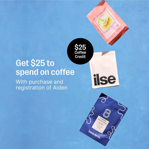 Promotion banner for $25 credit with Aiden Precision Coffee Maker With Thermal Carafe 10 Cup Programmable Drip Coffee Machine.