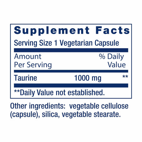 Supplement facts label for Lithium Orotate 1000 Mcg And Taurine 1000 Mg Supplement For Brain Health Memory Mood Cognition