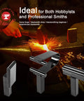 1 Inch Blacksmith Hardy Tool Set With Hot Cut, Creasing Stake, And Spring Fuller For Anvil Or Vise Use - heavy duty forging tools in use