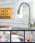 Kitchen Faucet Head Replacement With G 1/2 Inch Male Thread Connector And 13/16 Inch Outer Diameter Sprayer in use