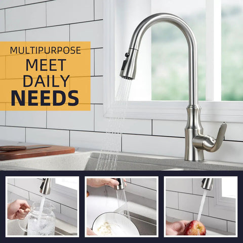 Kitchen Faucet Head Replacement With G 1/2 Inch Male Thread Connector And 13/16 Inch Outer Diameter Sprayer in use