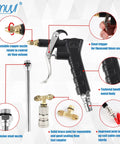 Pro Grade Heavy Duty Truck Air Blower Duster Cleaning Kit with steel blow gun, brass joint, TEFLON tape, 9m hose, and nozzles