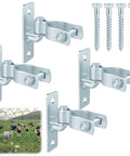 4 Pair Wall Mount Gate Hinges 1-3/8 Inch Heavy Duty Galvanized Steel For Chain Link Fences Outdoor Gates Rust Resistant