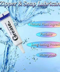Pro Grade Zipper Lubricant That Works Waterproof Zipper Lube For Metal And Plastic Zippers with water splash background