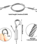 Built Like a Tank Adjustable Picture Hanging Wire Four Pack features 3m stainless steel cable with hooks for secure mounting.