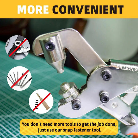 Heavy Duty Snap Fastener Tool Kit With Built In Hole Punch Die For Easy One Tool Punching On Canvas Leather Tarps And Boat Covers