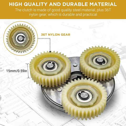 Electric Bike Gear Clutch Kit With 36T Planetary Nylon Gears and 88mm clutch on diagram background