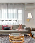 Gold Swing Arm Wall Lamp With Brass Finish And Linen Shade Two Pack Plug In Or Hardwired For Bedroom Bedside Reading Light In Living Room Hallway Dining Area Modern Farmhouse Sconces