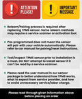 Important instructions for Preprogrammed Tpm Tire Pressure Sensors 315Mhz 4 Pack Clamp In Style for vehicle installation.