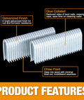 Heavy-Duty 10.5-Gauge Glue Collated Fencing Staples Seven Eighths Inch Galvanized Steel 1,500 Count product features
