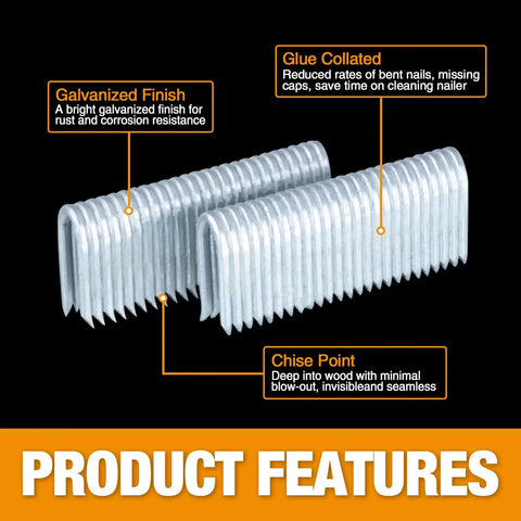 Heavy-Duty 10.5-Gauge Glue Collated Fencing Staples Seven Eighths Inch Galvanized Steel 1,500 Count product features