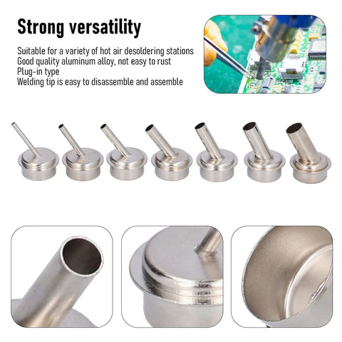 7 Pcs Oblique Nozzle Kit For Hot Air Rework 22mm Diameter Fits 861 Soldering Desoldering Station Accessories