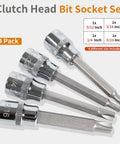 Top Shelf 4 Pack Clutch Head Bit Socket Set with sizes 5/32, 3/16, 1/4, and 5/16 inch for GM Chevy vehicles.