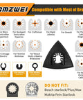 Pro Grade 266CS Zirconia Oscillating Tool Sanding Kit compatibility chart with various brands.