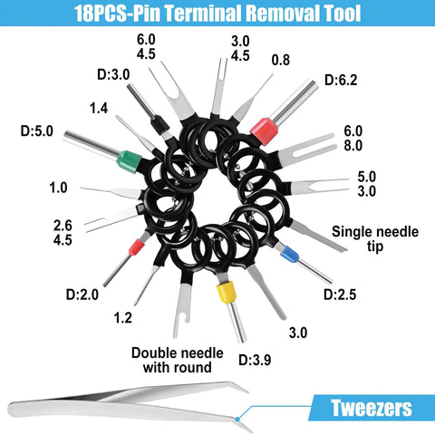 Pro Grade Automotive Terminal Pin Kit With 567 Pieces Across 26 Pin Types Including 1Mm To 3.5Mm Pins, 22 To 12 Gauge Wire Seals and tweezers