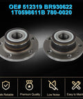 Rear Wheel Bearing Hub Assembly 5 Lug With ABS 2 Pack Fits Audi Q3 2015 Through 2018, Golf 2010 Through 2015, Jetta 2005