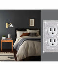 4 Pack Shiny Silver Rhinestone Outlet Covers 1 Gang Wall Plate Toggle Light Switch Covers Decorative Durable Switch Plates for Home Office and Commercial Spaces Easy Replacement Fits Any Similar Size Wall Plate